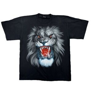 Rock Eagle International Men's Large Double Sided‎ Lion T-Shirt